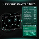 Mars Hydro Hydroponic 8x4 Grow Tent - 96''X48''X80''(240X120X200cm)