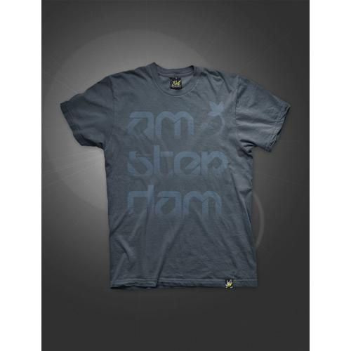 GREEN HOUSE T-SHIRT AM-STER-DAM MEN WASHED BLUE-NAVY [M]