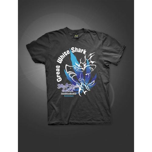 GREEN HOUSE T-SHIRT Great white shark MEN BLACK [L]