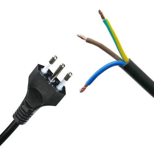 ELECTRIC CABLE WITH ITALIAN TRIPOLAR PLUG - 3X0.75 - 80 CM