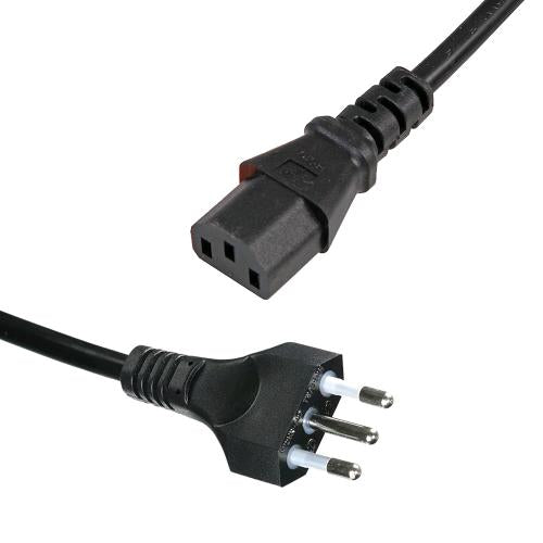 R13 PLUG CABLE + ITALIAN TRIPOLAR PLUG - 3X1 - 16/A - 140 CM