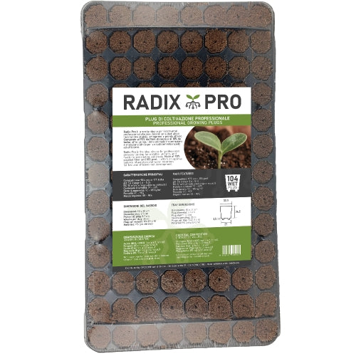 RADIX PRO - 104 CUBES TRAY DRY - PROFESSIONAL GROWING PLUG