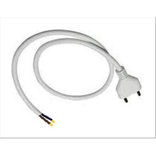 CABLE WITH ITALIAN BIPOLAR PLUG  - WHITE - 2X1 - 10A - 260 CM