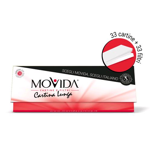 MOVIDA - BOX OF 24 BOOKLETS WITH 33 LONG PAPER + 33 CARTON FILTER - MADE IN ITALY