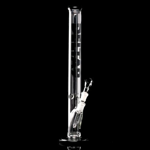 BEAKER BONG WITH REDUCTIONS - 7MM - BLACK LOGO - BLACK SOLID CROWN