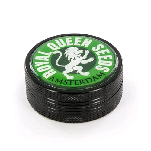 ROYAL QUEEN SEEDS - GRINDER ALUMINIUM DRIP LOGO VERDE - 2 PARTS 48 MM