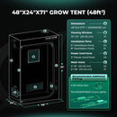 Mars Hydro Hydroponic 4x2 Grow Tent - 48''X24''X71'' (120X60X180cm)