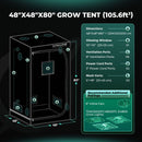 Mars Hydro Hydroponic 4x4 Grow Tent - 48"X48"X80" (120X120X200cm)