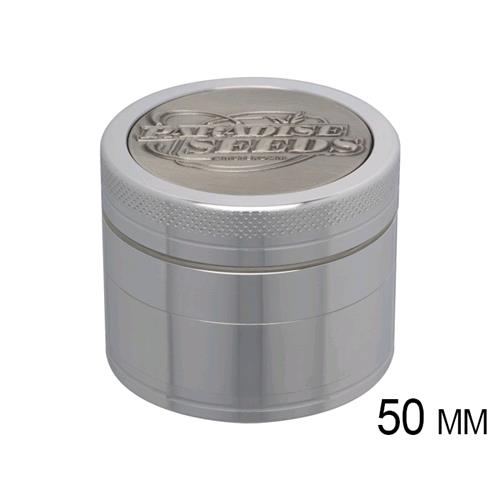 PARADISE SEEDS - GRINDER  3D LOGO SILVER 50 MM 4 PIECES