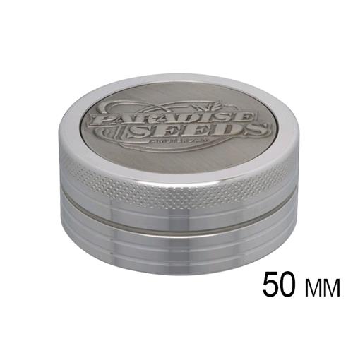 PARADISE SEEDS - GRINDER  3D LOGO SILVER 50 MM 2 PIECES