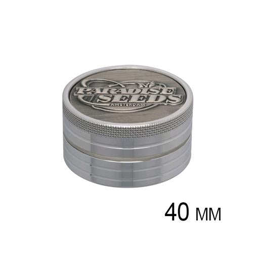 PARADISE SEEDS - GRINDER  3D LOGO SILVER 40 MM 2 PIECES