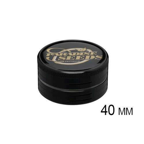 PARADISE SEEDS - BLACK GRINDER WITH LOGO 40 MM 2 PARTS