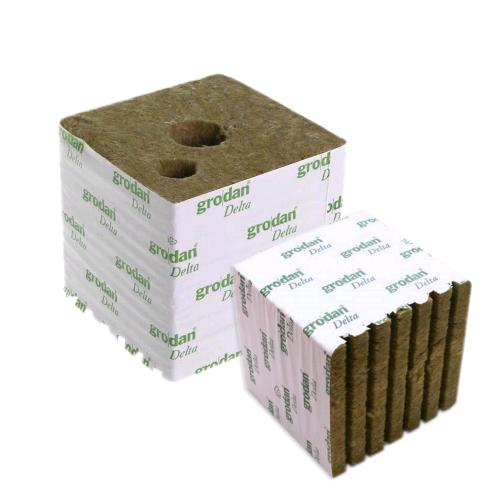 GRODAN - ROCKWOOL CUBES 15X15X15 HOLE ?4CM