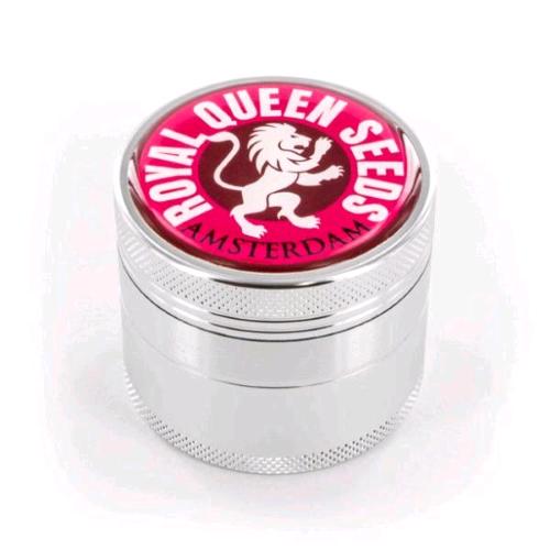 ROYAL QUEEN SEEDS - GRINDER ALUMINIUM DRIP LOGO RED - 2 PARTS 48 MM D - 40 MM H