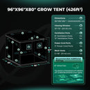 Mars Hydro Hydroponic 8'X8' Grow Tent - 96''X96''X80'' (240X240X200cm)