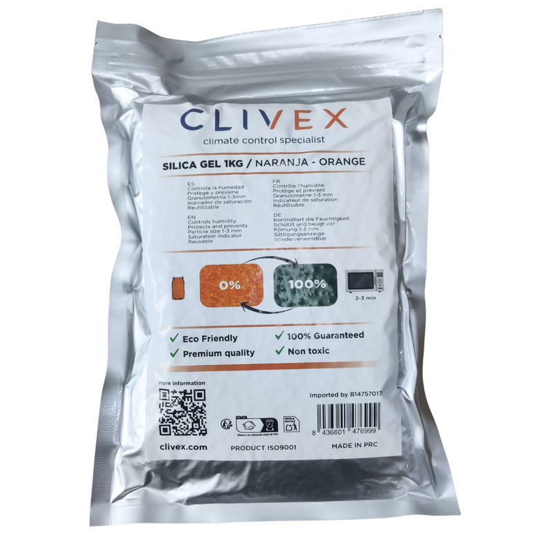 Clivex Orange Silica Gel 1–3 mm (Moisture Control) 1Kg