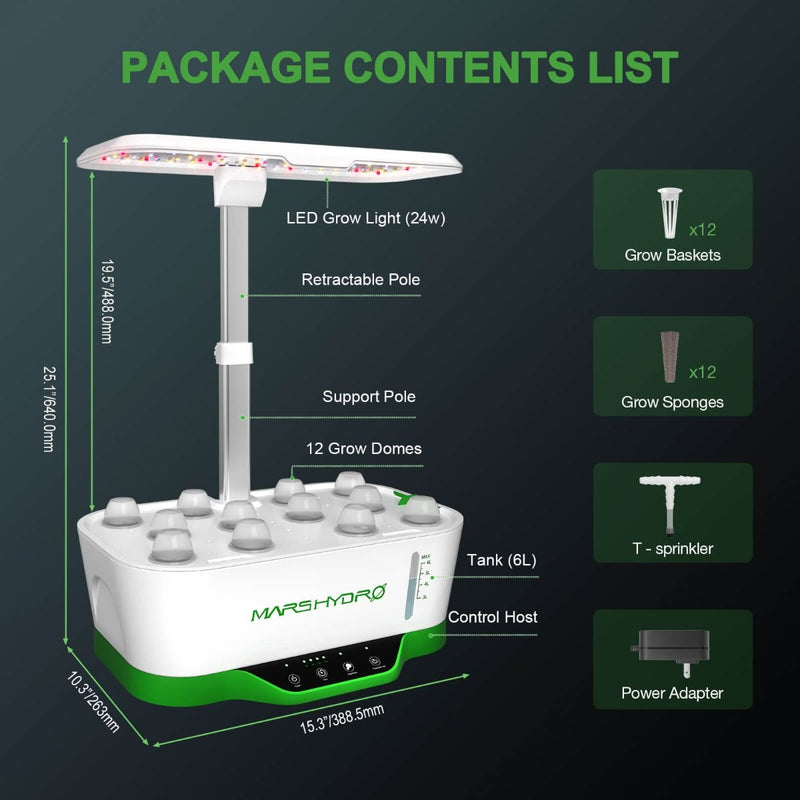 Mars Hydro Hydroline12 LED Hydroponic Growing System For Seedling And Clone